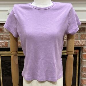 Anthropologie Maeve Lavender Short Sleeve Tee